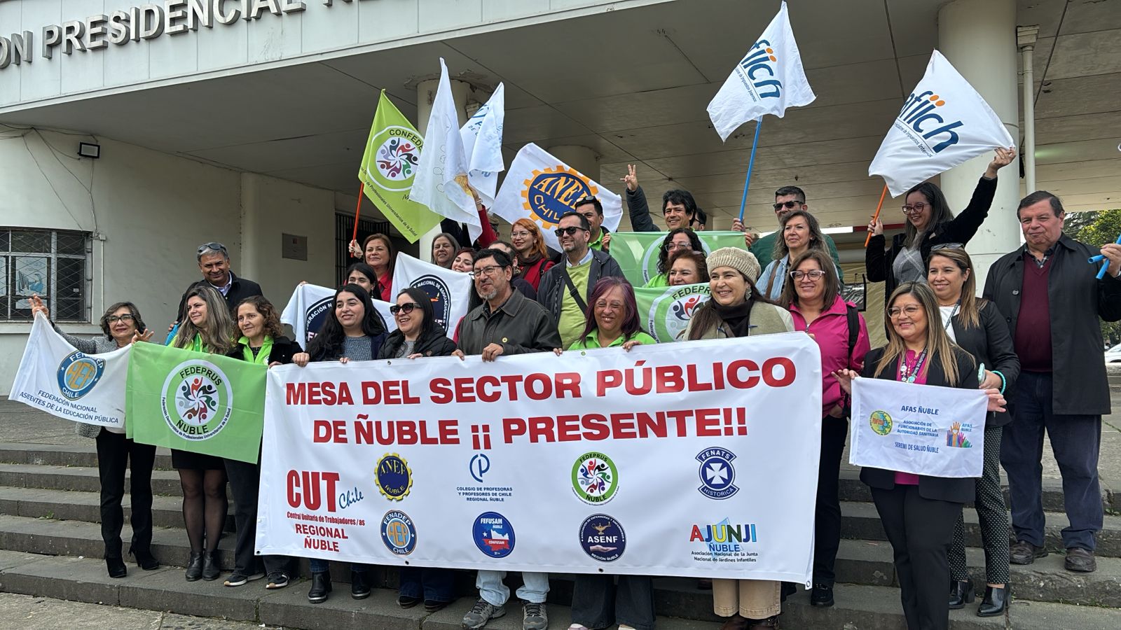 ANEF Ñuble participa en punto de prensa de la Mesa del Sector Público en la región